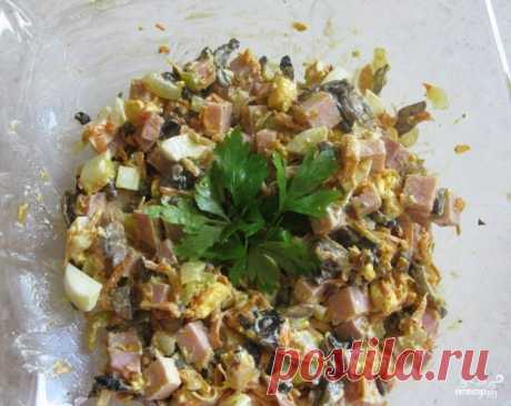 Салат с шампиньонами и ветчиной - пошаговый кулинарный рецепт на Повар.ру