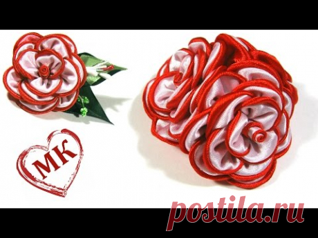 Резинки розы канзаши: мастер класс (видео).