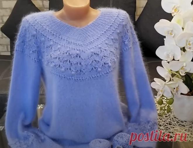 Пуловер из ангоры от Светланы Заяц.
