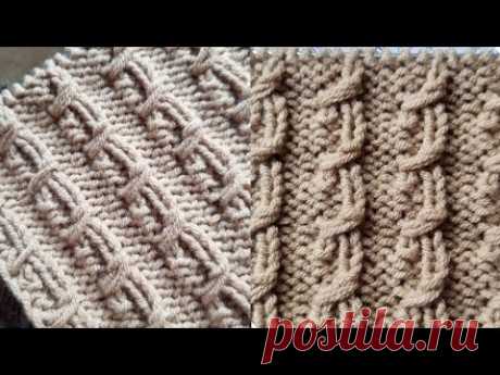 Выразительный вертикальный узор для шапок, манжет❤️🧶 knitting pattern.