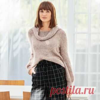 Свитер с декором из бусин - схема вязания спицами. Вяжем Свитеры на Verena.ru