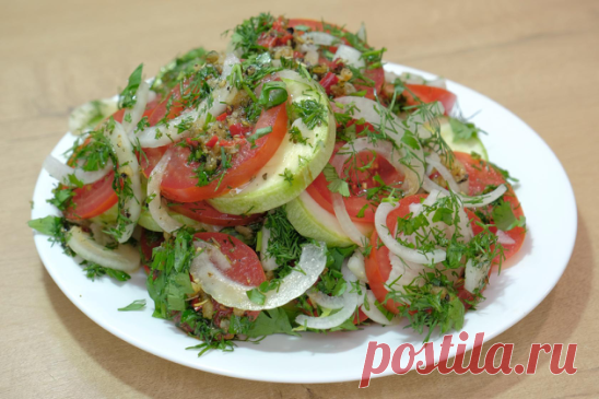 Закуска из кабачков и помидоров, которая съедается моментально