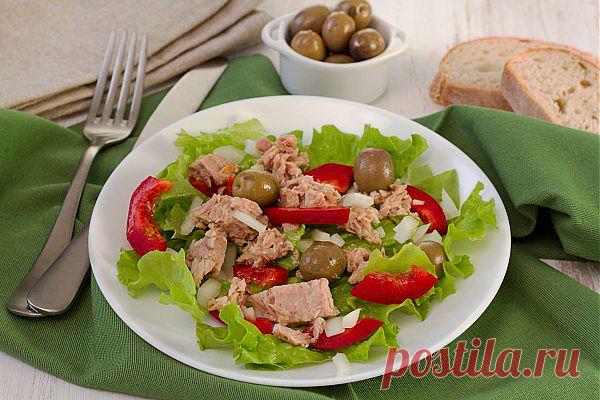 Салат из тунца с болгарским перцем | Вкусные Рецепты