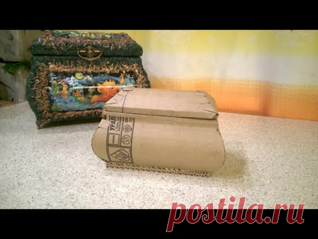 Шкатулка, ларец из картона  2 часть. Делаем  заготовку своими руками. DIY/Cardboard box