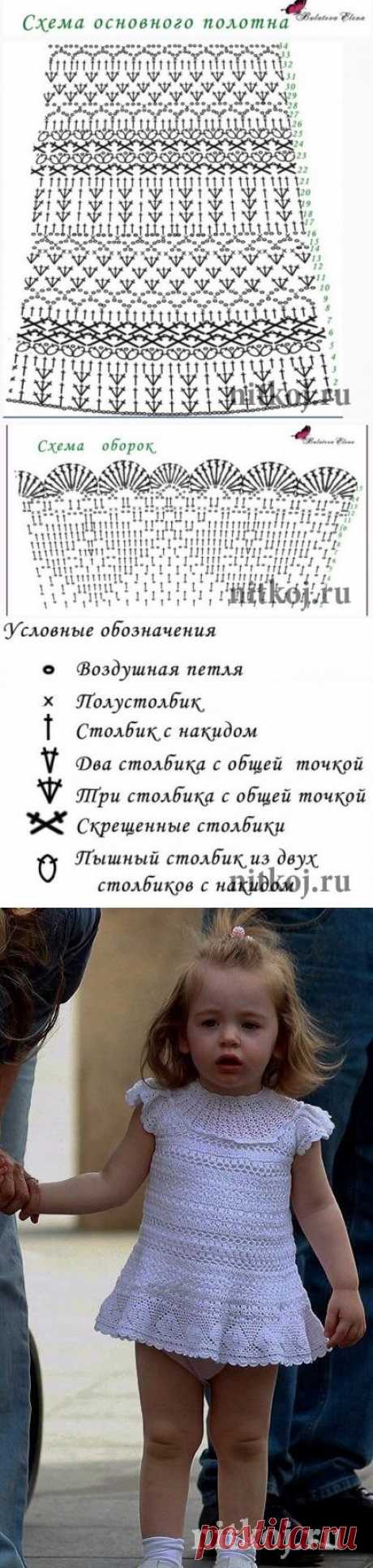 Платье крючком для малышки » Ниткой - вязаные вещи для вашего дома, вязание крючком, вязание спицами, схемы вязания