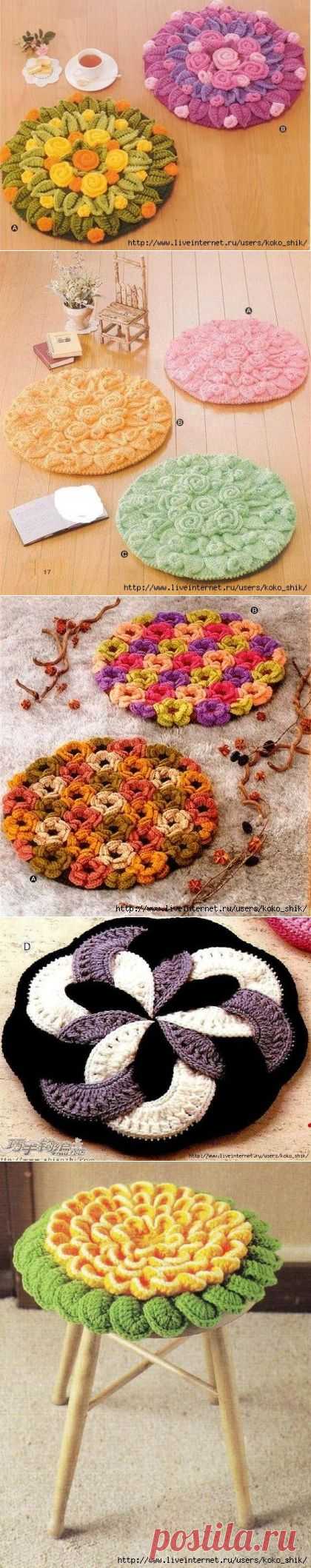 Подушки-сидушки на стул крючком и спицами / Болталка / Интересные идеи для вдохновения