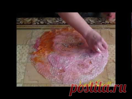 МК Берет в технике Сусальный шелк часть 3 - YouTube