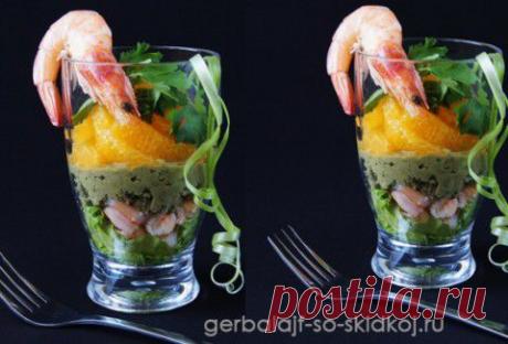 Легкая праздничная закуска с креветками | Домашняя кулинария