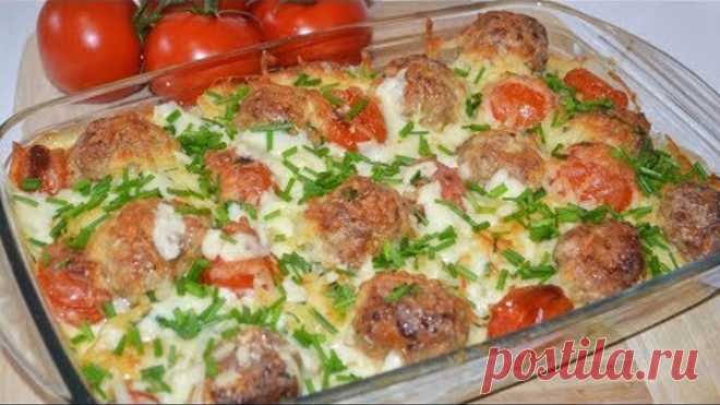 Запеканка. Вкусный ужин. Запеканка из картошки с фрикадельками!