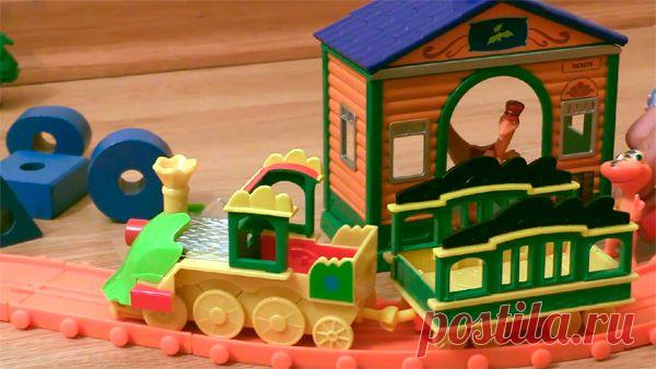 Поезд динозавров для малышей - геометрические фигуры, цвета и цифры