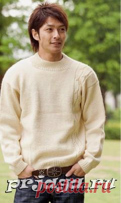 Свитер с узорной планкой