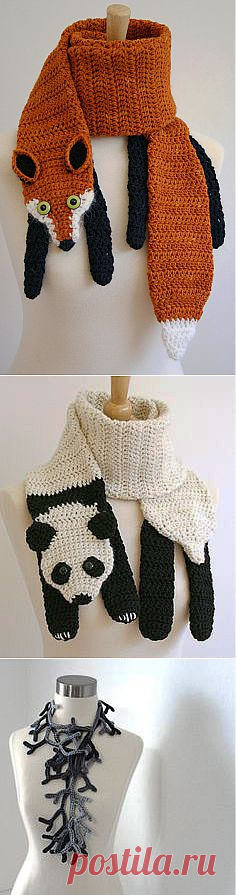 PDF Crochet Pattern for Fox Scarf - DIY Fashion Tutorial