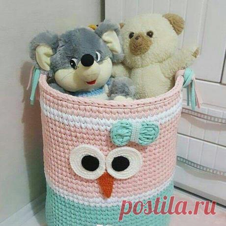 Интерьерные корзины из трикотажной пряжи. Мастер-класс