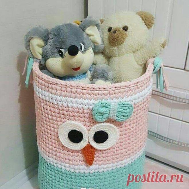 Интерьерные корзины из трикотажной пряжи. Мастер-класс