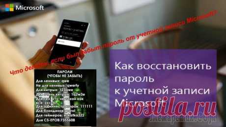 Восстановление пароля учетной записи Microsoft