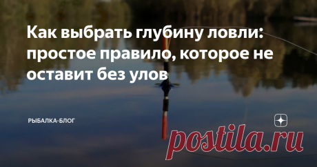 Как выбрать глубину ловли: простое правило, которое не оставит без улов От глубины ловли зависит многое, и если правильно определить её, то успех на рыбалке практически гарантирован.
Но тут есть такая особенность – на мой взгляд, все чрезмерно усложняют эту тему, считая выбор глубины каким то настоящим искусством, но в принципе это не так сложно, как может показаться.
Ведь наверняка вы замечали, что чаще всего рыба клюёт ближе к дну, в среднем это диапазон от самого д
