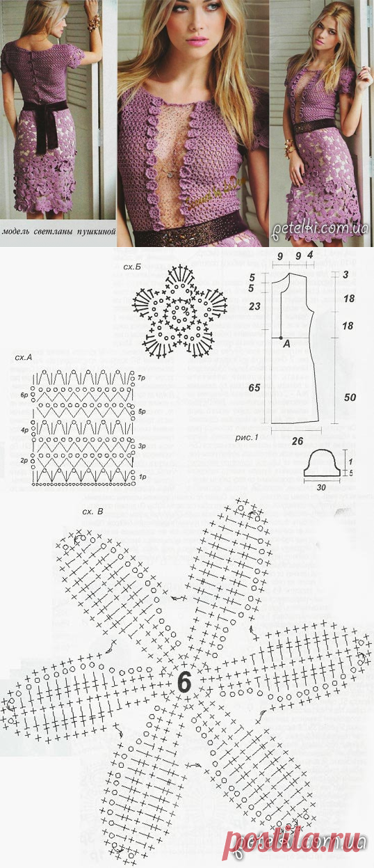 Шикарное ажурное платье крючком. Описание, схемы, выкройка