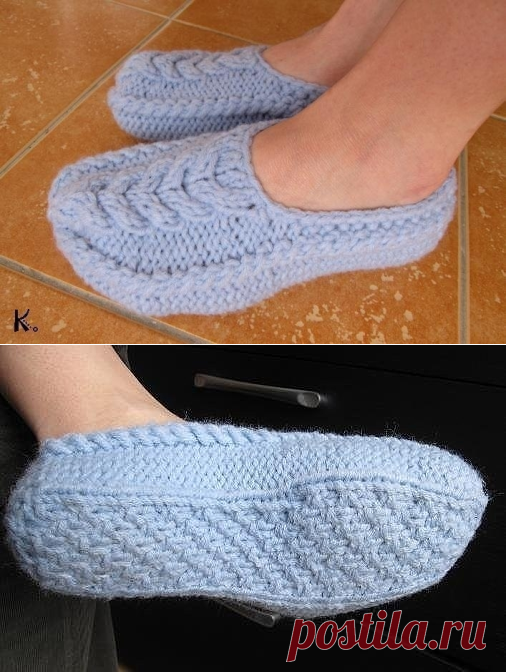 Тапочки спицами