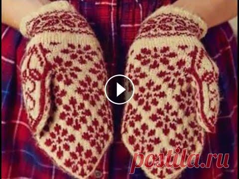 Рисунки для варежек, спицами, красные с белым, схемы узоров Рисунки для варежек, спицами, красные с белым, схемы узоров...