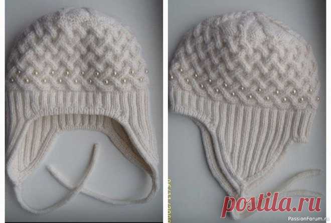 Детская шапочка «Жемчужная зима». Схема | Вязание спицами для детей  Нитки: троицкие «Нежность» 50%козий пух50% шерсть 300м на 100гр и «Москвичка» полушерсть 200м на 50гр; ушло примерно 100гр москвички и 50-60гр нежности.Спицы №3 для плетенки, №2,5 для резинки.Плетенка связана в 2 нити, 1 нежности + 1 москвички, резинка в 2 нити москвички.Сначала я...