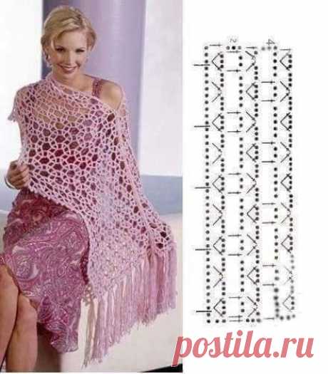 Два узора для шарфа, вяжем крючком