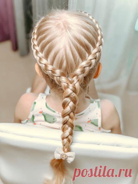 Перекрестные две косы в одной | LittleMods | Яндекс Дзен