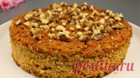 Низкокалорийный морковно-яблочный пирог. Без муки, белого сахара и масла. | Полезные рецепты | Дзен