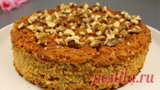 Низкокалорийный морковно-яблочный пирог. Без муки, белого сахара и масла. | Полезные рецепты | Дзен