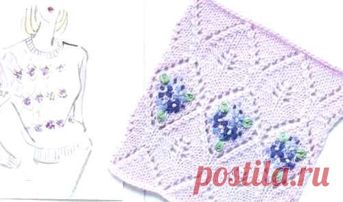 15 вариантов вышивки по вязаному полотну