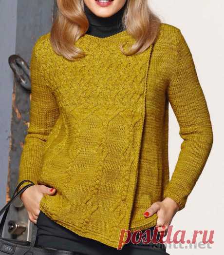 Жакет спицами с рельефным узором | knitt.net