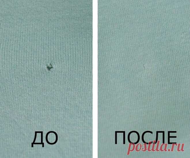 Как кутюрно спрятать дырочку на трикотаже
