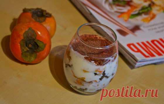 Десерт с черносливом и хурмой