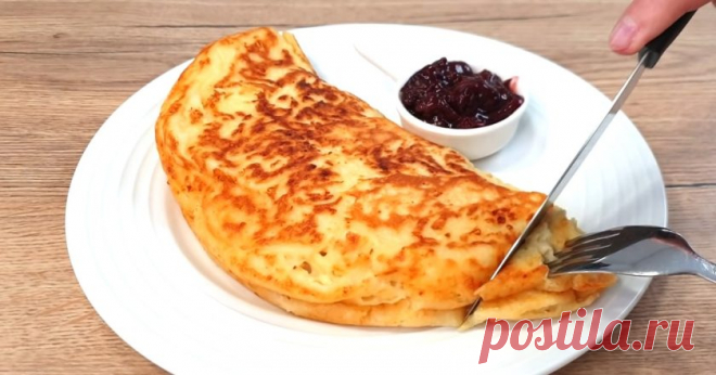 Румяный омлет с творогом на сковороде: простой рецепт - Со Вкусом