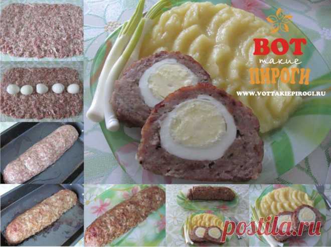 Рецепт мясного рулета с яйцом  | ВОТ ТАКИЕ ПИРОГИ