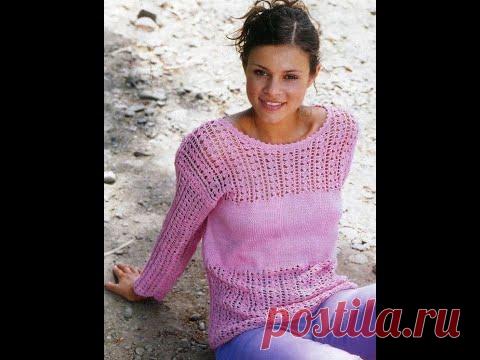 Красивый гламурный джемпер легким узором