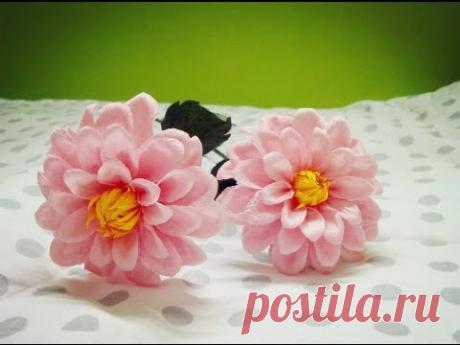 Dahlia Flowers With Twisted Paper - Craft Tutorial - YouTube