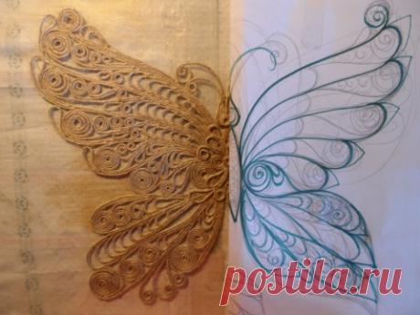 Джутовая филигрань,схема к бабочке