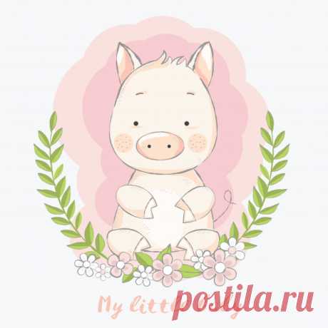 Симпатичная детская свинка с цветком мультфильм рисованной стиль Более миллиона свободных векторов, PSD, фотографии и бесплатные иконки. Эксклюзивные халявы и все графические ресурсы, которые необходимые для ваших проектов
