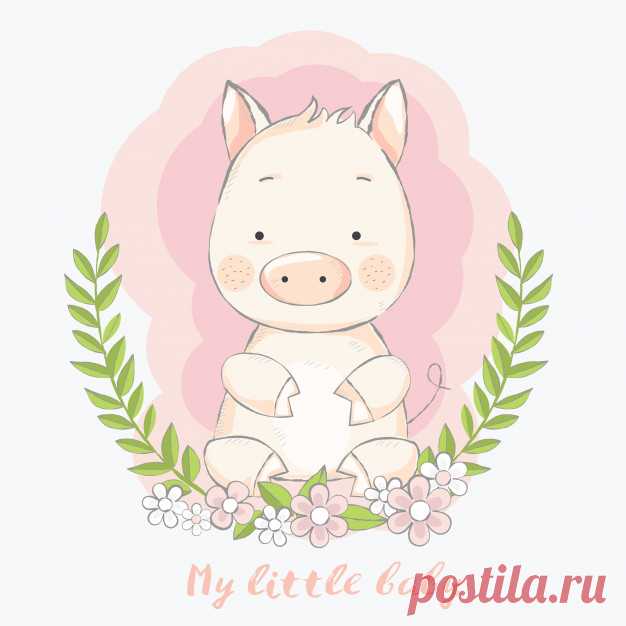 Симпатичная детская свинка с цветком мультфильм рисованной стиль Более миллиона свободных векторов, PSD, фотографии и бесплатные иконки. Эксклюзивные халявы и все графические ресурсы, которые необходимые для ваших проектов