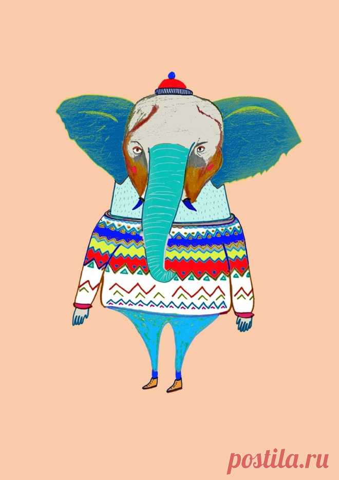 childrens illustrator, elephant, animal art, designer, art prints, illustrator for hire, childrens book illustration, product design, packaging, wall mural, kids decor, clothing, apparel, nature, quirky, whimsical, - Ashley Percival Illustration