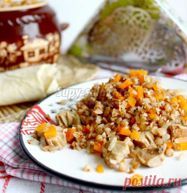 Гречневая каша с индюшатиной и овощами. Рецепт с пошаговым фото