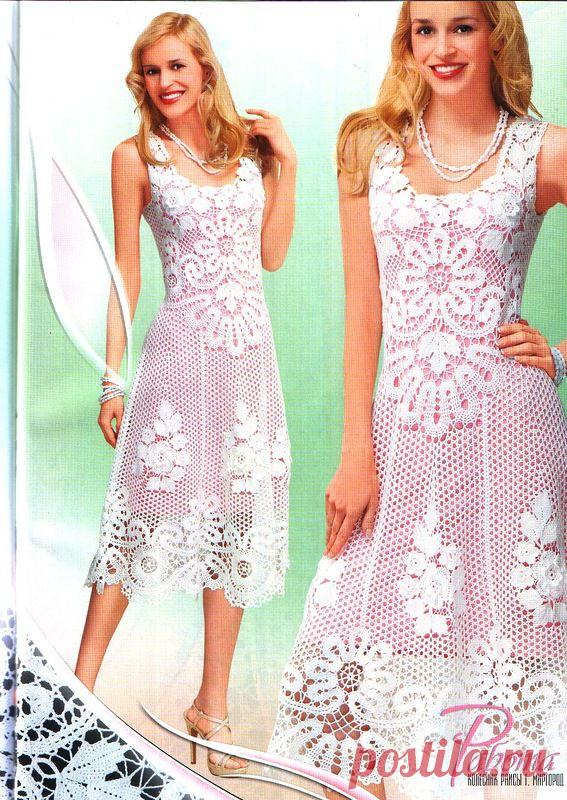 Платье в технике Брюгге по материалам журнала "Дуплет № 146"