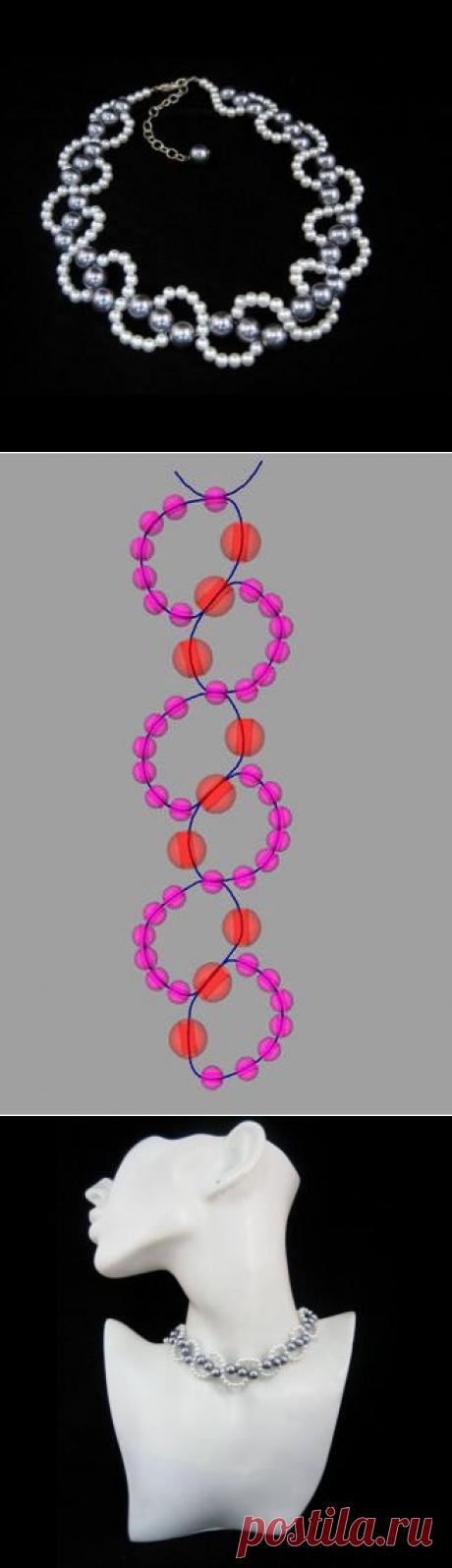 Простенькая схема для круглых бусин 2-ух размеров