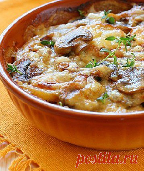 Запеканка из тыквы с грибами..
