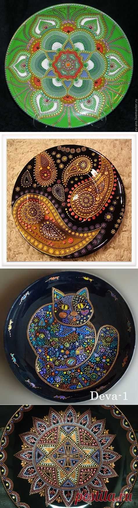 Тарелки с точечной росписью: для Вашего вдохновения | Специалист по дизайну и декору