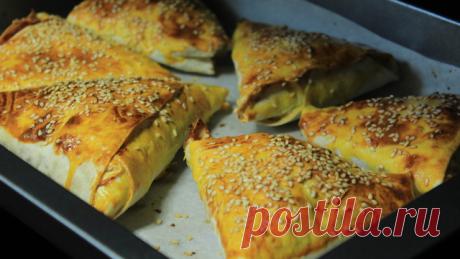 Закуска из лаваша - конвертики с начинкой (самса на скорую руку) – пошаговый рецепт с фотографиями