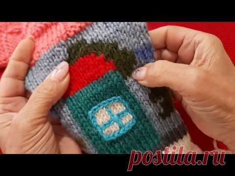 Вязание спицами. Техника интарсия. Свитерок 