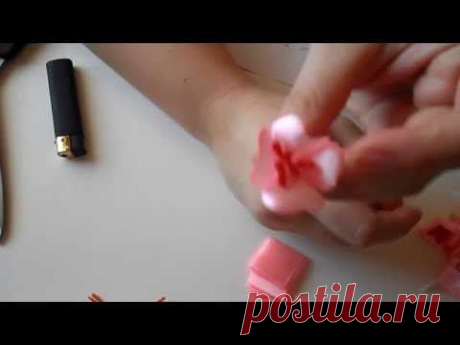 Цветок Сакуры Канзаши . Как сделать лепесток для Сакуры Канзаши - YouTube