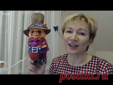 Светлана Владимирова. Новогодний Пятачок   игрушка на елку из фоамирана