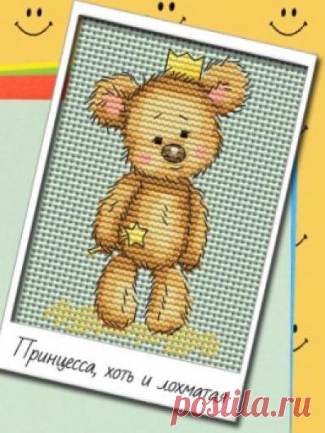 Принцесса, хоть и лохматая- схема для вышивки крестом Принцесса, хоть и лохматая из буклета Улыбка